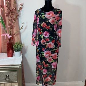 Neiman Marcus Body Con Floral Print Dress